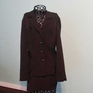 Womans black business suit